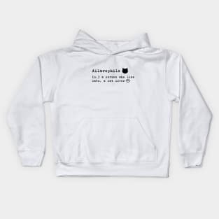 Ailurophile, a term for cat lover Kids Hoodie